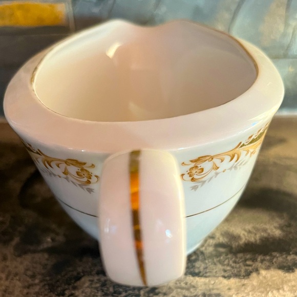 VTG Signature Queen Anne Gravy Boat Oval Green MCM Fine China Serving - Picture 7 of 10